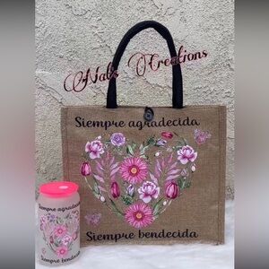 Siempre agradecida Jute Tote Bag